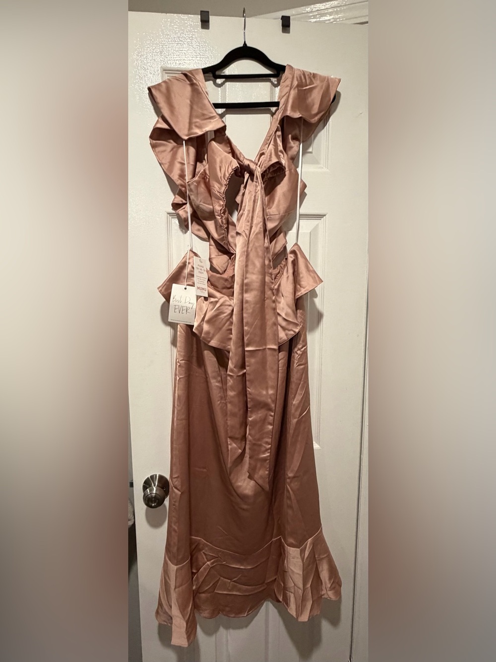 NWT Show Me Your Mumu Zoey Midi Dress | Blush Pink Satin | Size Medium - Picture 5 of 6